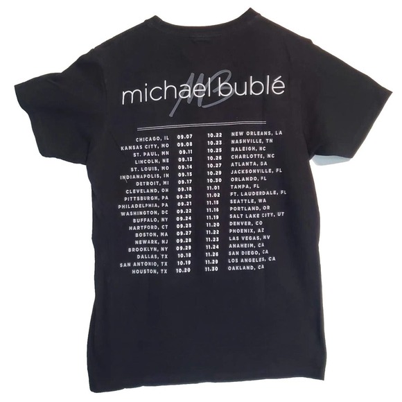 Michael Buble Band Concert Tee Unisex Slim Fit Black Size medium - Picture 7 of 10
